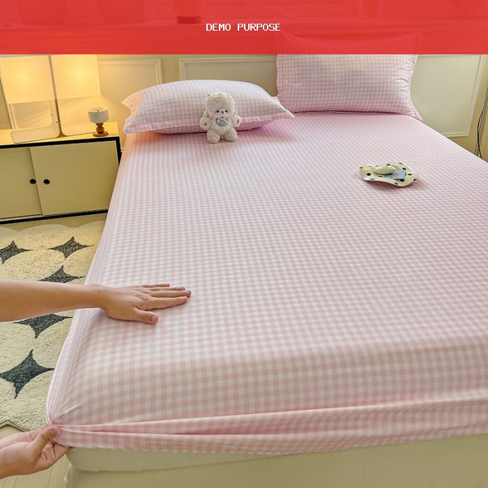Plaid Style Fitted Sheet Skin-friendly Bed Cover Elastic Bedsheet for Girls Boys Room Couvre Lit Home Bed Linen(No Pillowcase)