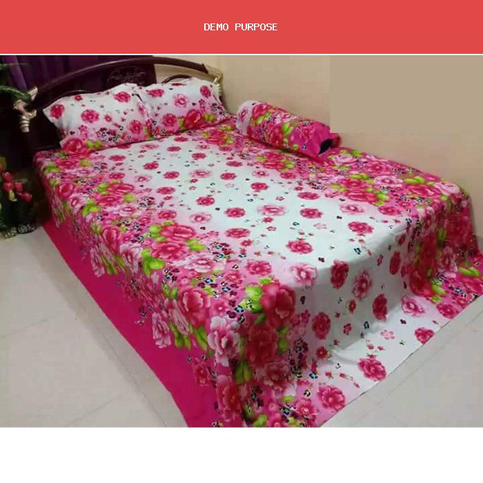 King Size Cotton Bed Sheet With  2 Pillow Covers - Multicolor - Bed Sheet - Bed Sheet