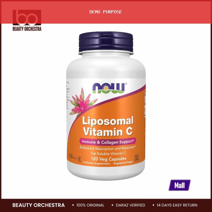 NOW Supplements Liposomal Vitamin C Immune & Collagen Support 120 Veg Capsules