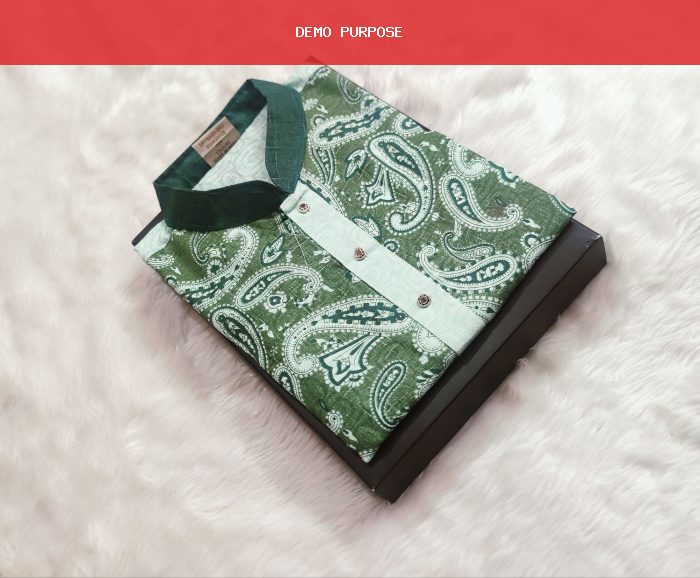 Eid special 2026 printed ambrodari work semilong mens for panjabi
