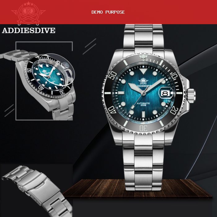ADDIESDIVE Men Automatic Mechanical Wristwatches 8215 Movement Stainless Steel Watch 20ATM Waterproof Sapphire Luxurious Watches