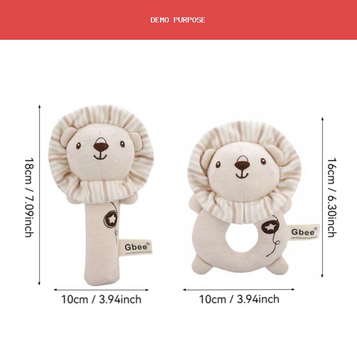 Organic Cotton Hand Rattle Baby Soothing Toy Infant Baby Rattle Toy for Babies