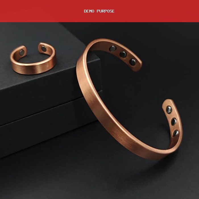 Simple Jewelry Set Pure Copper Bracelet Rings Cuff Magnetic Bangles For Women Men Arthritis Health Solid Copper Jewelry
