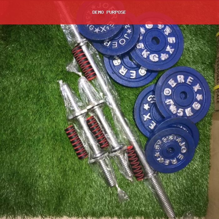 Combo Dumbbell Plate Set Including 10Kg Weight Plates, 3 Feet Barbell Bar, And Two 10-Inch Sticks - Complete Workout Equipment