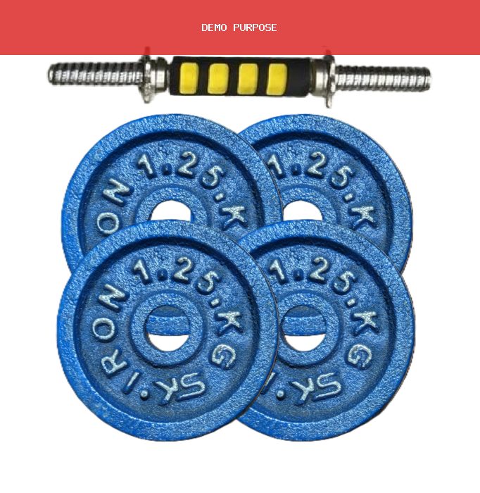 5kg (1.25kg * 4pcs) Dumbbell with 10.5 inch Stick & Grip - Sports & Fitness